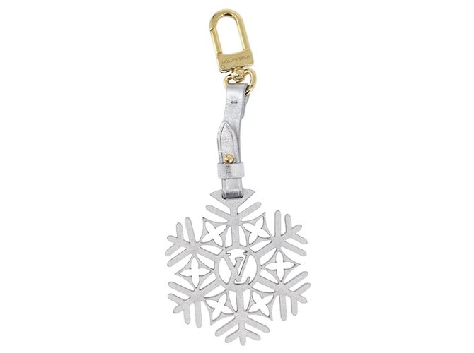 LOUIS VUITTON Schneeflocken Charm Leder Silber M79293 LV Auth 168249M - Ansicht 2