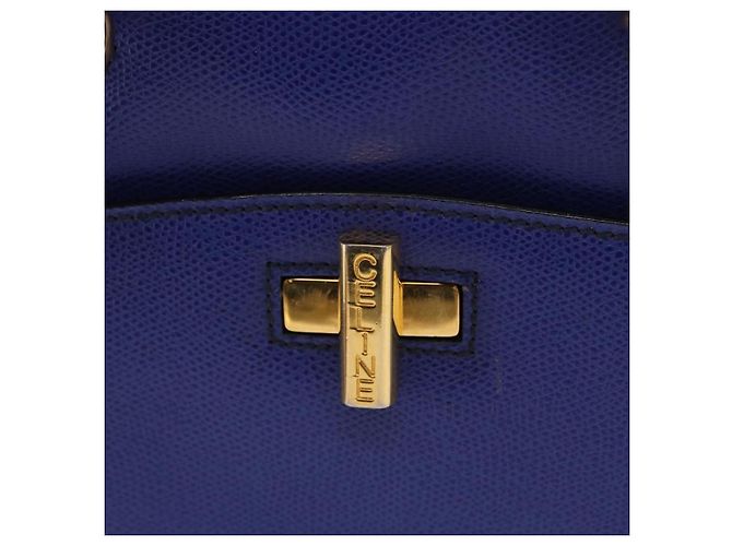 Borsa a mano CÉLINE Circle in pelle viola e oro Auth 171089 D'oro Porpora - vista 17