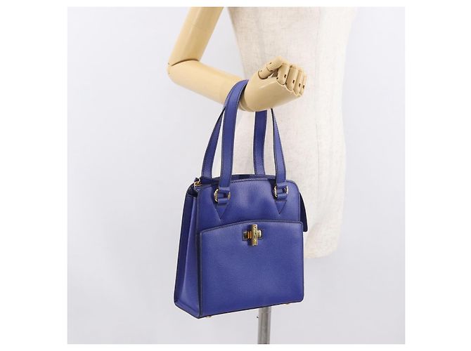 Borsa a mano CÉLINE Circle in pelle viola e oro Auth 171089 D'oro Porpora - vista 23