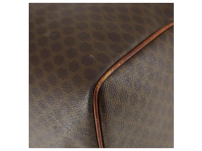 Céline Borsa Boston in tela Macadam CELINE in pelle PVC marrone oro Auth ep13278 D'oro - vista 16