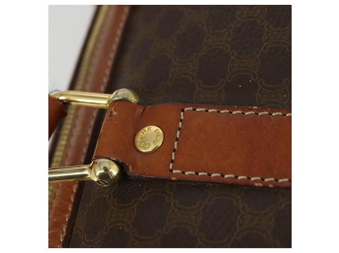 Céline Borsa Boston in tela Macadam CELINE in pelle PVC marrone oro Auth ep13278 D'oro - vista 18