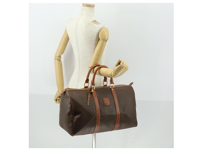 Céline Borsa Boston in tela Macadam CELINE in pelle PVC marrone oro Auth ep13278 D'oro - vista 22