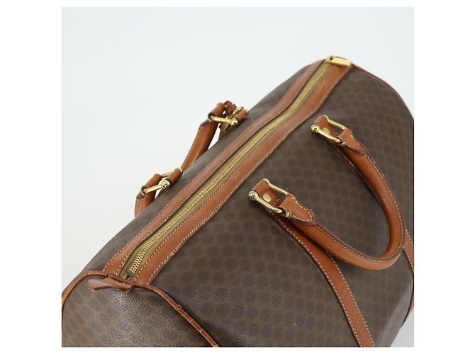 Céline Borsa Boston in tela Macadam CELINE in pelle PVC marrone oro Auth ep13278 D'oro - vista 6