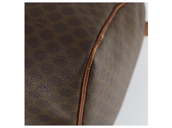 Céline Borsa Boston in tela Macadam CELINE in pelle PVC marrone oro Auth ep13278 D'oro - vista 8