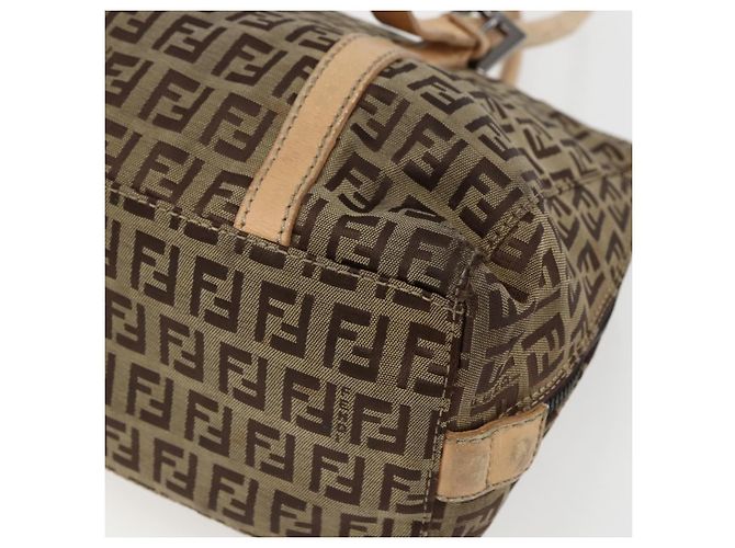 FENDI Zucchino Canvas Handtasche Beige Silber Authentisch bs33319 - Ansicht 15