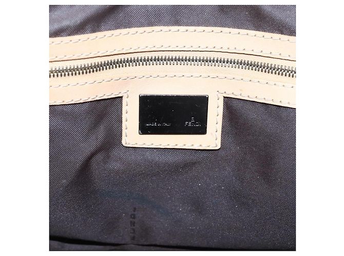 FENDI Zucchino Canvas Handtasche Beige Silber Authentisch bs33319 - Ansicht 17