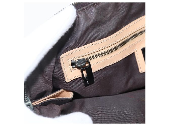 FENDI Zucchino Canvas Handtasche Beige Silber Authentisch bs33319 - Ansicht 20