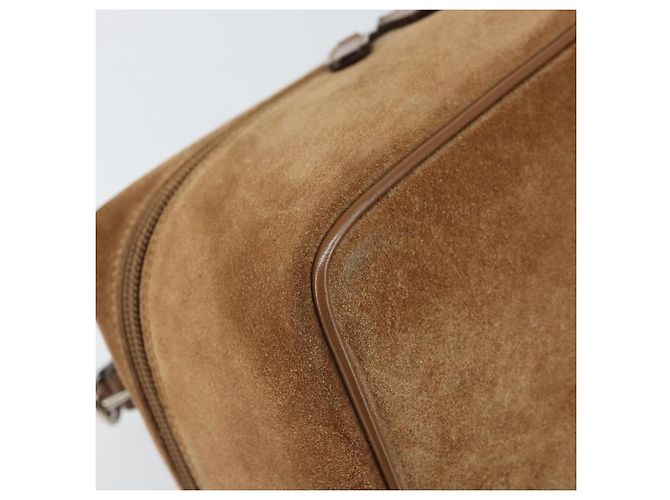 Pochette Cosmetica GUCCI Vanity in Camoscio Marrone Argento 032 1705 0140 Auth bs33363 - vista 14