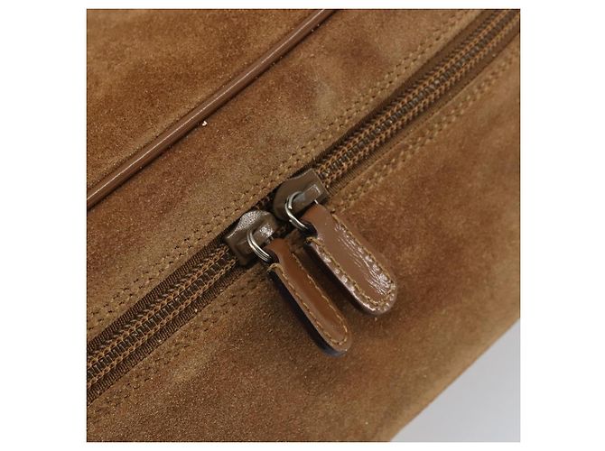 Pochette Cosmetica GUCCI Vanity in Camoscio Marrone Argento 032 1705 0140 Auth bs33363 - vista 17