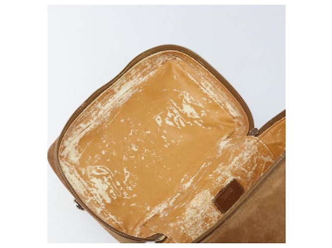 Pochette Cosmetica GUCCI Vanity in Camoscio Marrone Argento 032 1705 0140 Auth bs33363 - vista 18