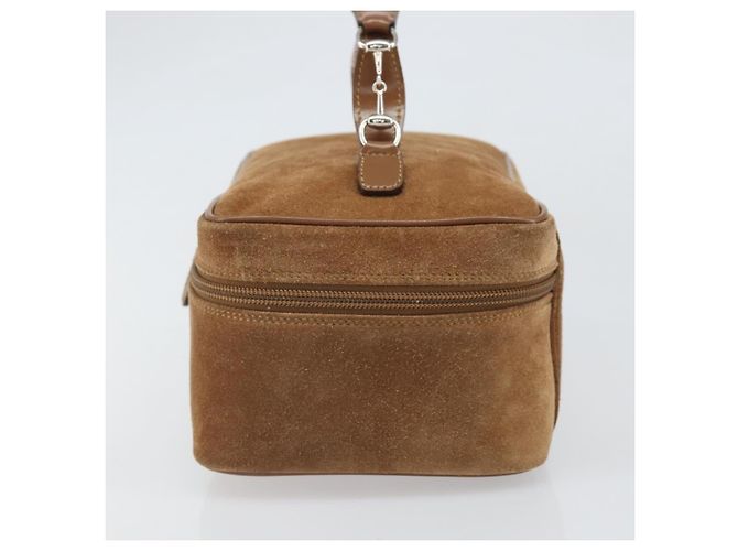 Pochette Cosmetica GUCCI Vanity in Camoscio Marrone Argento 032 1705 0140 Auth bs33363 - vista 4