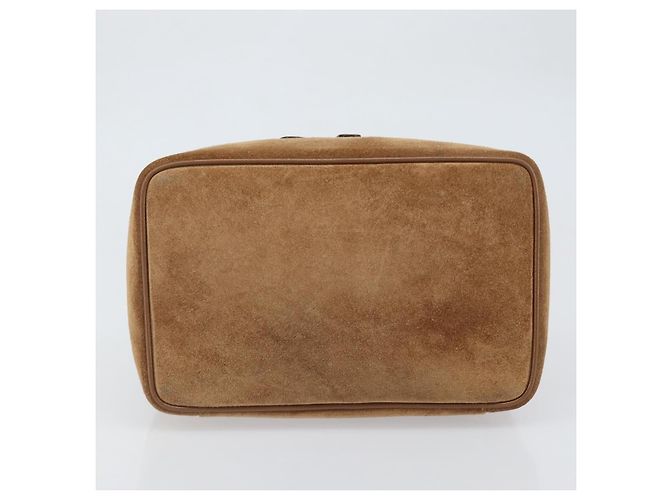 Pochette Cosmetica GUCCI Vanity in Camoscio Marrone Argento 032 1705 0140 Auth bs33363 - vista 5