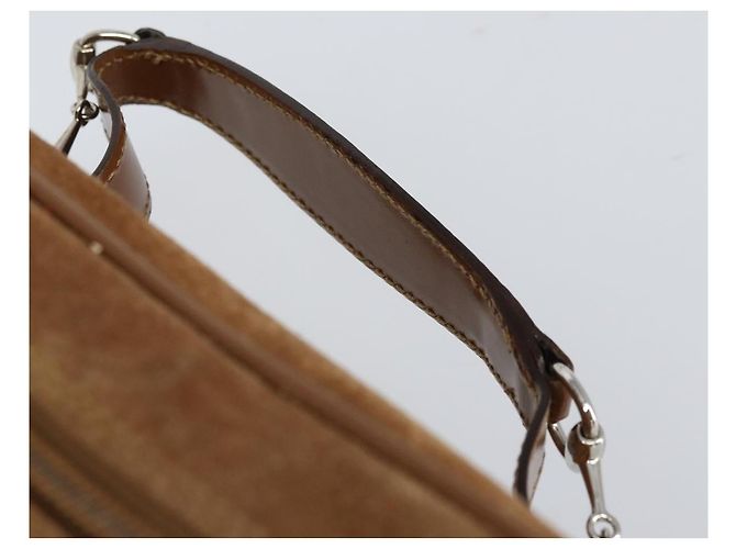 Pochette Cosmetica GUCCI Vanity in Camoscio Marrone Argento 032 1705 0140 Auth bs33363 - vista 8