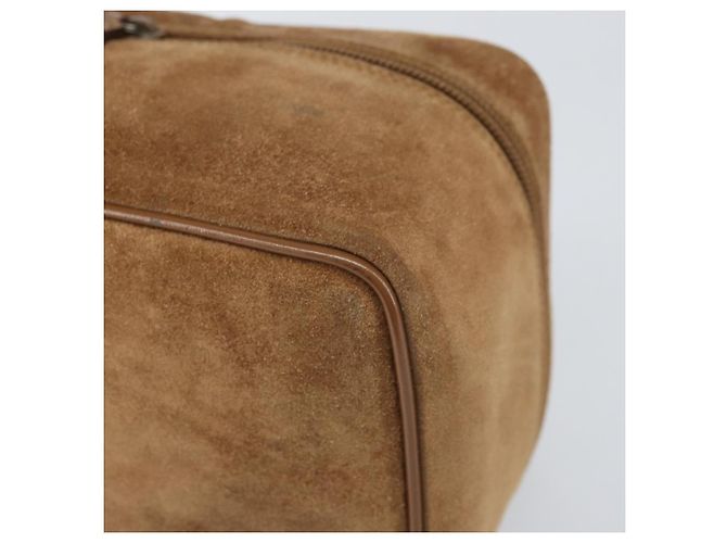 Pochette Cosmetica GUCCI Vanity in Camoscio Marrone Argento 032 1705 0140 Auth bs33363 - vista 9