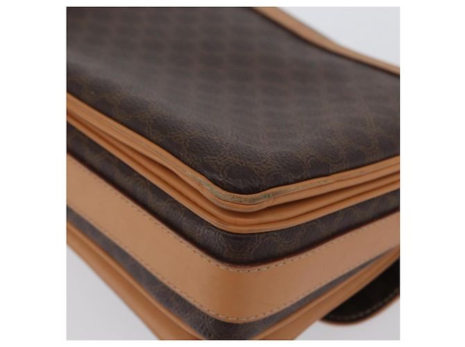 Céline Borsa a Spalla in Tela Macadam CELINE in Pelle PVC Marrone Oro Auth 170993 D'oro - vista 17