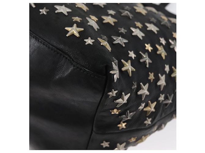 Borsa Tote in Pelle Nera e Oro Autentica BA10854 Jimmy Choo Nero D'oro - vista 14