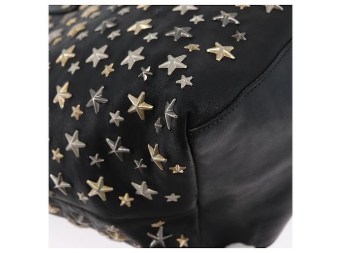 Borsa Tote in Pelle Nera e Oro Autentica BA10854 Jimmy Choo Nero D'oro - vista 15