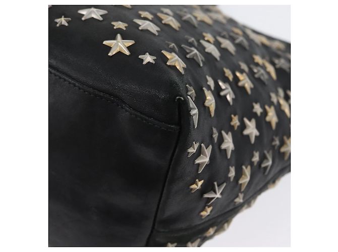 Borsa Tote in Pelle Nera e Oro Autentica BA10854 Jimmy Choo Nero D'oro - vista 16