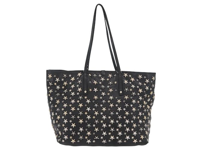 Borsa Tote in Pelle Nera e Oro Autentica BA10854 Jimmy Choo Nero D'oro - vista 2
