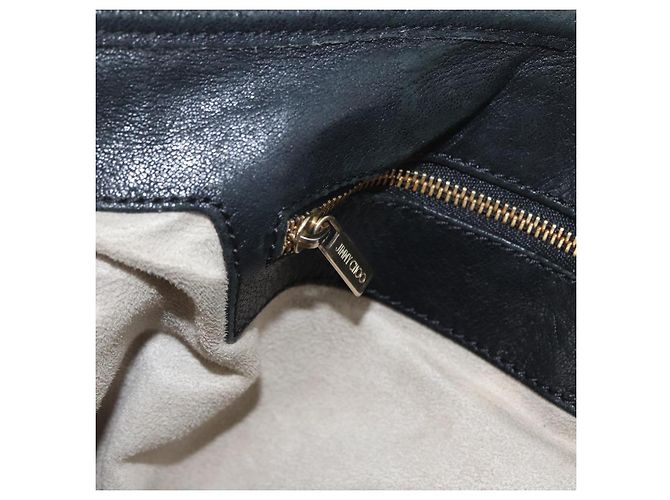 Borsa Tote in Pelle Nera e Oro Autentica BA10854 Jimmy Choo Nero D'oro - vista 20