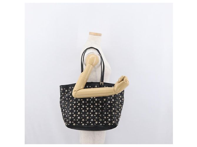 Borsa Tote in Pelle Nera e Oro Autentica BA10854 Jimmy Choo Nero D'oro - vista 22