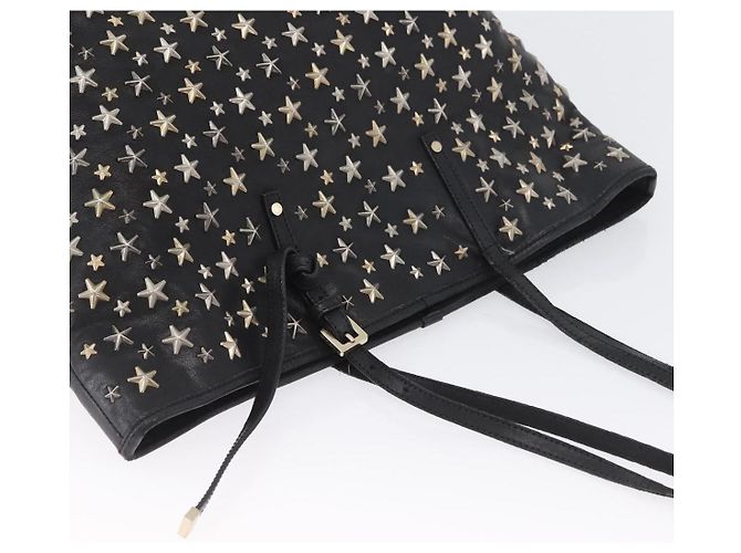 Borsa Tote in Pelle Nera e Oro Autentica BA10854 Jimmy Choo Nero D'oro - vista 6