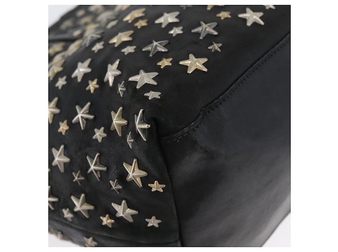 Borsa Tote in Pelle Nera e Oro Autentica BA10854 Jimmy Choo Nero D'oro - vista 9