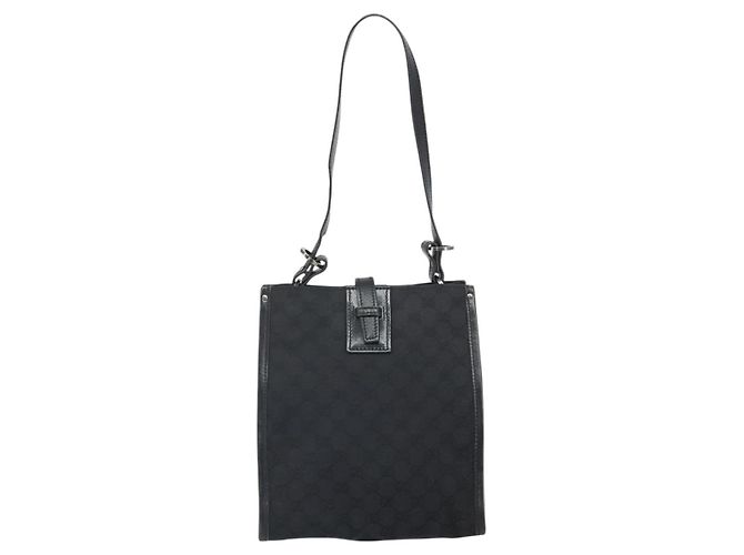 Borsa a Spalla GG Canvas Gucci Nera Argento 110292 Auth ep13049 Nero - vista 13