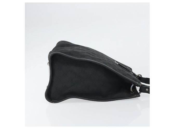 Borsa a Spalla GG Canvas Gucci Nera Argento 110292 Auth ep13049 Nero - vista 3