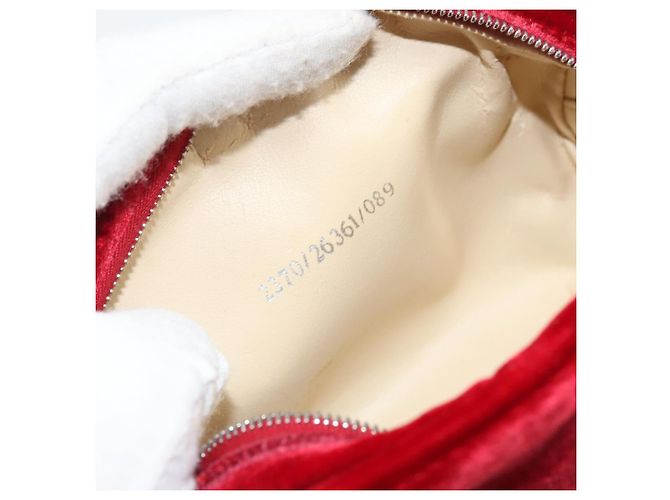 Fendi Pochette in Velluto Rosso Argento Auth ti3746 - vista 12