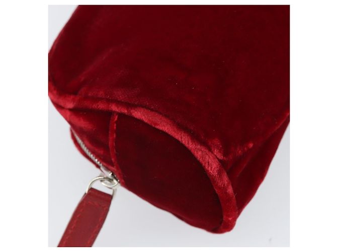 Fendi Pochette in Velluto Rosso Argento Auth ti3746 - vista 14
