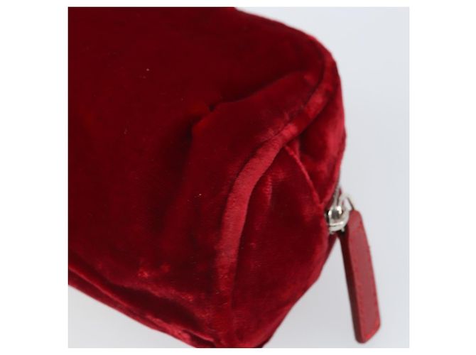 Fendi Pochette in Velluto Rosso Argento Auth ti3746 - vista 15