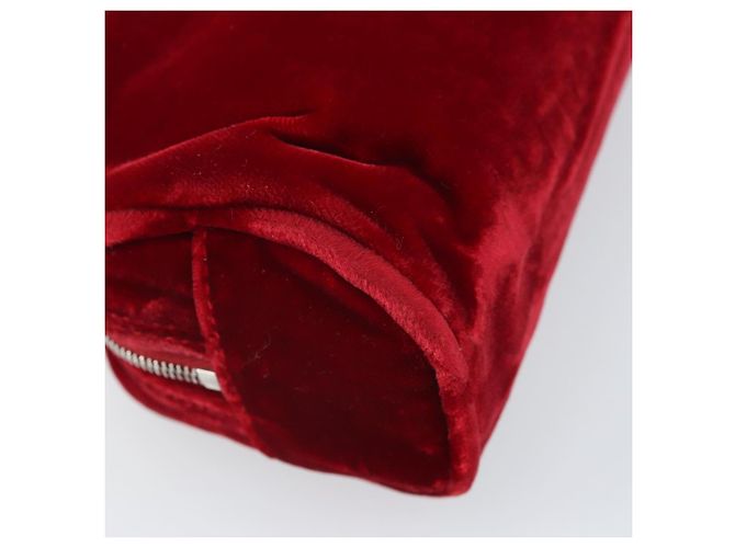 Fendi Pochette in Velluto Rosso Argento Auth ti3746 - vista 16