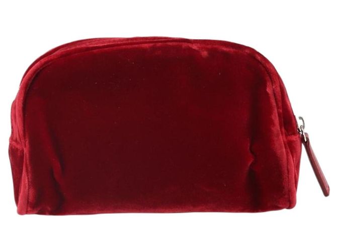 Fendi Pochette in Velluto Rosso Argento Auth ti3746 - vista 2