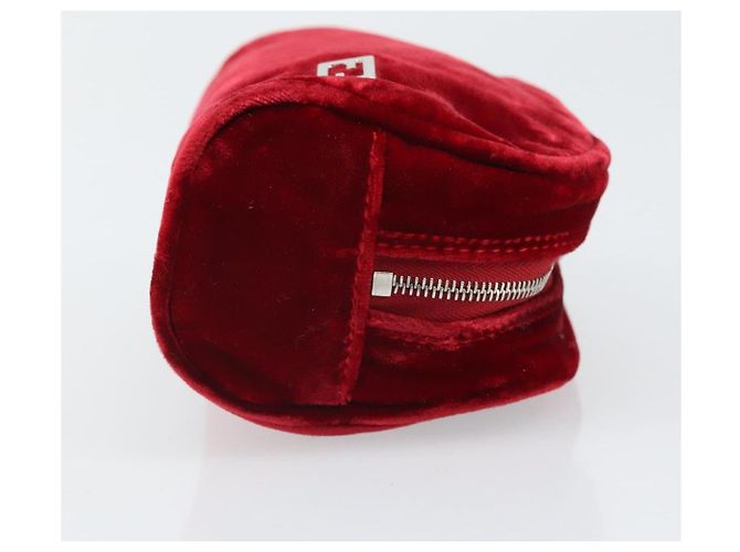Fendi Pochette in Velluto Rosso Argento Auth ti3746 - vista 3