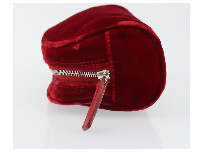 Fendi Pochette in Velluto Rosso Argento Auth ti3746 - vista 4