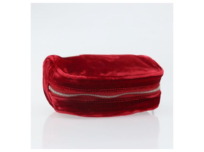 Fendi Pochette in Velluto Rosso Argento Auth ti3746 - vista 5