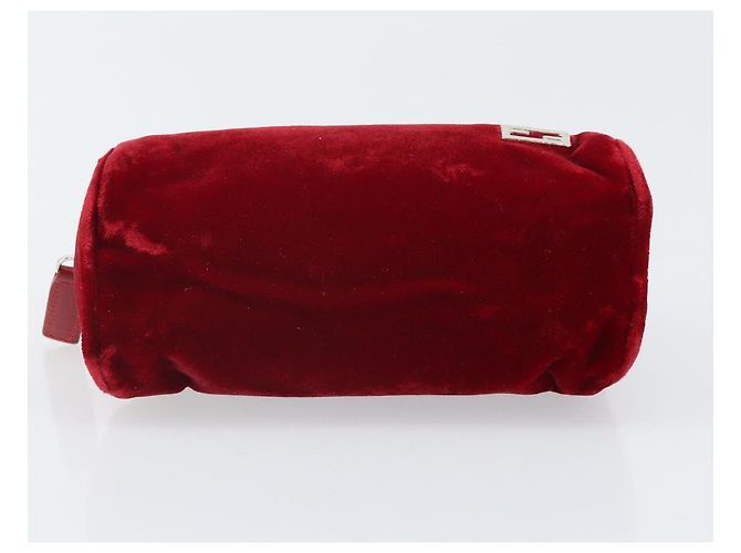 Fendi Pochette in Velluto Rosso Argento Auth ti3746 - vista 6