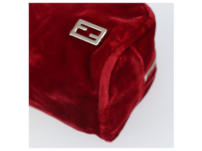 Fendi Pochette in Velluto Rosso Argento Auth ti3746 - vista 7
