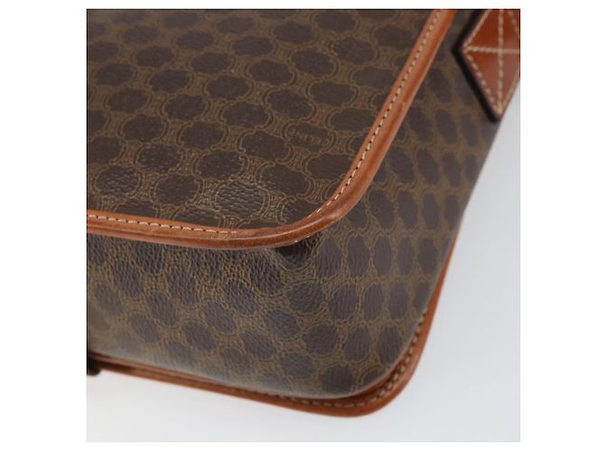 Céline Borsa a Spalla in Tela Macadam CELINE in Pelle PVC Marrone Oro Auth 171981 D'oro - vista 16