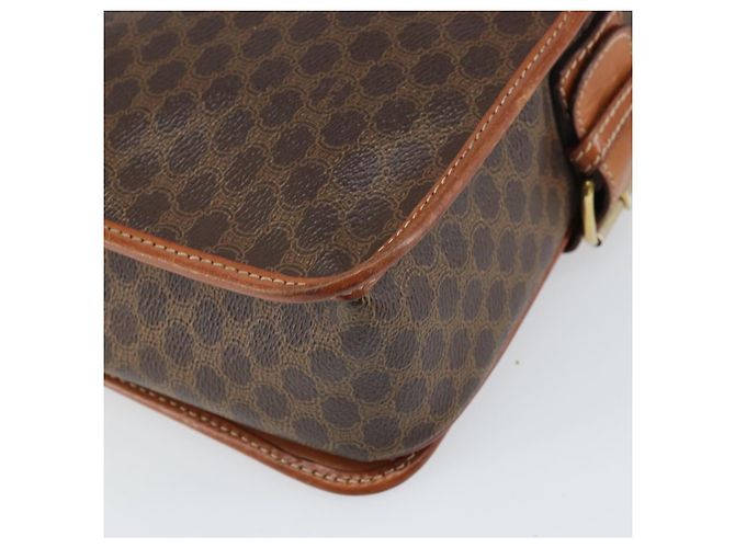 Céline Borsa a Spalla in Tela Macadam CELINE in Pelle PVC Marrone Oro Auth 171981 D'oro - vista 17