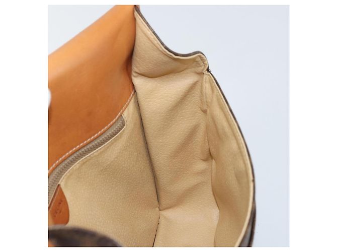 Céline Borsa a Spalla in Tela Macadam CELINE in Pelle PVC Marrone Oro Auth 171981 D'oro - vista 21