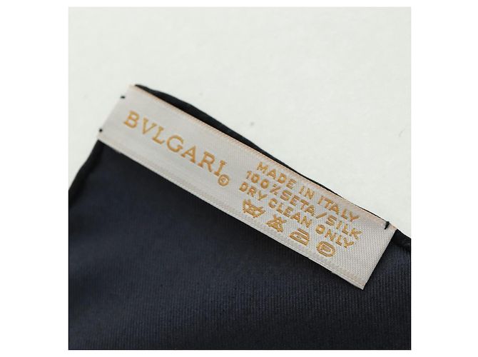 Bulgari Sciarpa in seta nera BVLGARI Auth am10707V Nero - vista 11