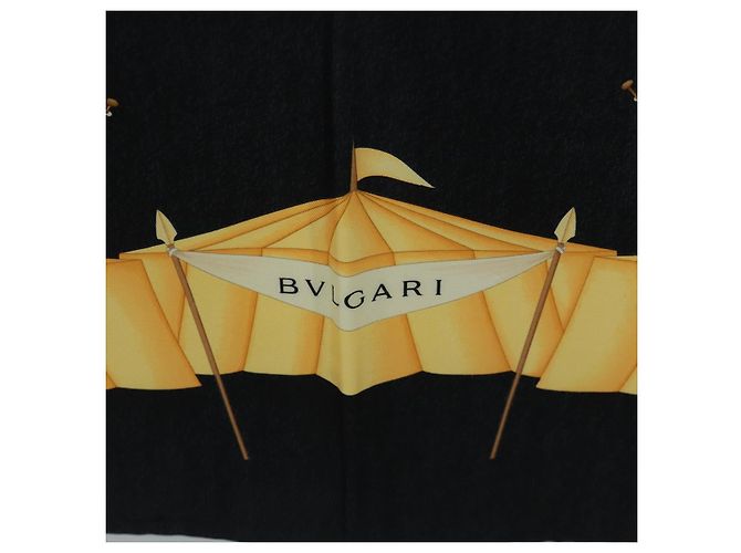 Bulgari Sciarpa in seta nera BVLGARI Auth am10707V Nero - vista 13