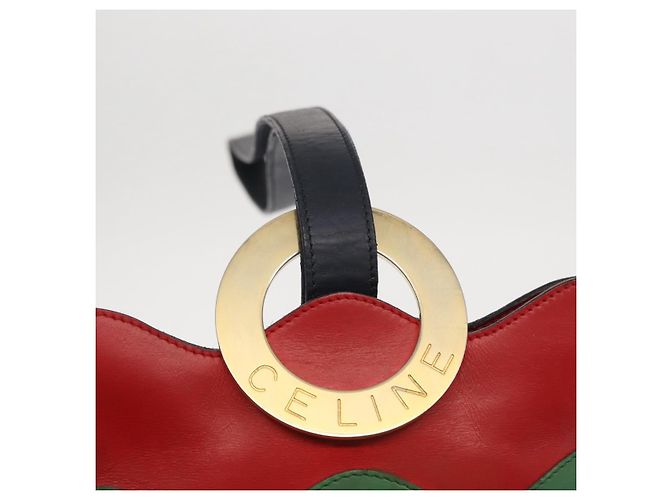 Céline CELINE Circle Schultertasche aus Leder Mehrfarbig Gold Auth 170678 - Ansicht 18