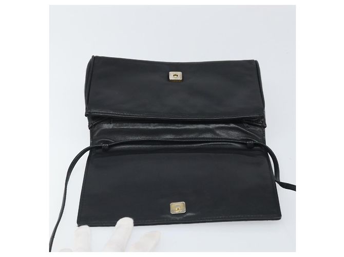 Borsa a Spalla FENDI in Pelle Nera Oro Auth ti3646 Nero D'oro - vista 10