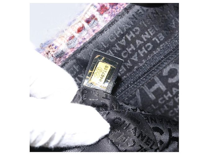 Sac à épaule Camélia en chaîne CHANEL Tweed Multicolore Argent CC Auth 169721SAV Argenté - vue 11