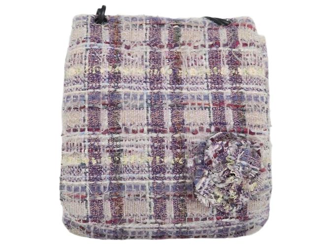 Sac à épaule Camélia en chaîne CHANEL Tweed Multicolore Argent CC Auth 169721SAV Argenté - vue 13