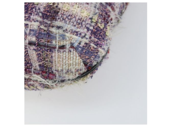 Sac à épaule Camélia en chaîne CHANEL Tweed Multicolore Argent CC Auth 169721SAV Argenté - vue 15