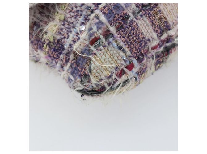 Sac à épaule Camélia en chaîne CHANEL Tweed Multicolore Argent CC Auth 169721SAV Argenté - vue 16